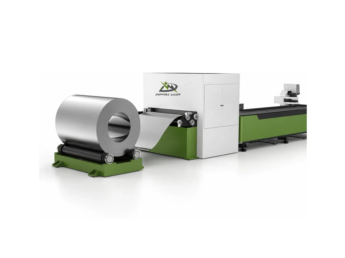 DW-FL Series Coil-Fed Fiber Laser Cutting Machine with Decoiler and Leveler